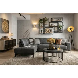 OTTO home Ecksofa OTTO HOME "OLAND L-Form, B: 289 cm, Skandi-Design", grau (anthrazit), B:289cm H:85cm T:210cm, Struktur weich (100% Polyester);Luxus-Microfaser (100% Polyester);Webstoff (100% Polyester), Sofas, Ecksofa, Struktur, Flachgewebe, Luxus-Microfaser,