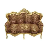 Casa Padrino Barock Sofa Garnitur Master Leopard / Gold