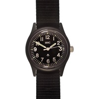 MWC Klassisch 1960s/70s Matt Schwarz Europäische Muster Militär Uhr Gurtband