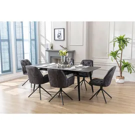 byLIVING Esszimmerstuhl SARINA 2er Set, Samtbezug anthrazit, schwarz