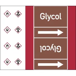 Rohrleitungskennzeichen Glycol - 33000x180 mm Folie selbstklebend