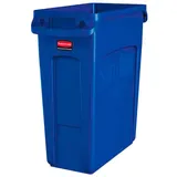 Proregal Rubbermaid Slim Jim Mülleimer Mit Belüftungskanälen 60 Liter HxBxT 63,5 x 28 x 56 cm Blau