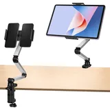 elthmpr Tablet Halterung Bett für Ständerhalter - Tablet-Ständer für Bett Halterung 360° Drehbarer mit Aluminium Stabilem, Tablethalterungen für Telefone Tablets bis zu 12"