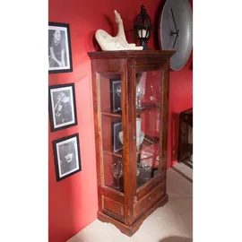 Massivmoebel24 Vitrine Akazie 72 x 40 x 155 cm Braun