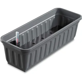 Alpfa Blumenkasten mit Wasserspeicher Balkonkasten 60cm - 100cm 60 cm anthrazit