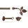 GARESA Gardinenstange GARESA "SHEET", braun (bronzefarben), L:330cm Ø:16mm, Metall, Gardinenstangen, Vorhanggarnitur, verlängerbar, Knopf mit Blätter, ohne Ringe