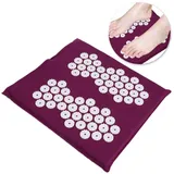 Akupunktur Matte Fuß, Akupressurmatte Massagekissen Massagematte Akupressurmassage Fußmassagematte Akupressurmatte For Akupunktur Müdigkeit Linderung[Lila]