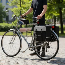 Tectake Georg Fahrradtasche schwarz/rot