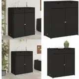 Vidaxl - Gartenschrank Schwarz 105x55x113 cm Poly Rattan - Outdoor-Schrank - Gartenschrank - Stauraum - Gartenorganisation - Rattan-Möbel - Home &