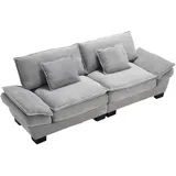 gomyway Modernes 2-Sitzer-Samtsofa, für wohnzimmer/schlafzimmer/büro, 224x81x81 cm, Hellgrau