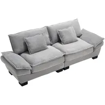 gomyway Modernes 2-Sitzer-Samtsofa, für wohnzimmer/schlafzimmer/büro, 224x81x81 cm, Hellgrau