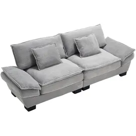 gomyway Modernes 2-Sitzer-Samtsofa, für wohnzimmer/schlafzimmer/büro, 224x81x81 cm, Hellgrau