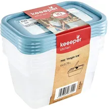 KEEEPER Tiefkühldosenset 4-teilig, Wiederbeschreibbarer Deckel, 4 x 750 ml, 15,5 x 10,5 x 8,5 cm, Mia Magic Ice, Nordic