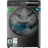 Cecotec Waschmaschine 8 kg Frontlader Bolero DressCode 8900 Inverter FullColor Steel A. Edelstahl-Finish, 1400 U/min, 10,3" Display, 11 Programme, Inverter, SteamMax, Klasse A