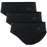adidas Damen Slips, 3er Pack - Sport Active Seamless, Hipster, Unterwäsche, Logo, einfarbig Schwarz XL