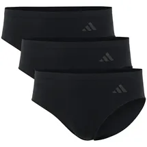 adidas Damen Slips, 3er Pack - Sport Active Seamless, Hipster, Unterwäsche, Logo, einfarbig Schwarz XL