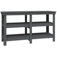 VidaXL Werkbank Grau 142,5x50x80 cm Massivholz Kiefer