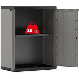 MID.YOU Mehrzweckschrank, Anthrazit, Grau, Kunststoff, Uni, 4 Fächer, 136x166x39 cm, stehend, stabil, Waschküche, Mehrzweckschränke