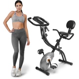 ATIVAFIT 3-in-1 Heimtrainer Fahrrad klappbar Zuhause magnetisch angetrieben Hometrainer Fahrrad mit Handpulsmessung & LCD Monitor Fitnessgeräte für Zuhause platzsparend ideal für Sportler (Schwarz)