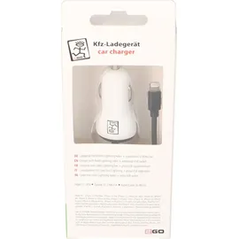 2Go KFZ-Ladegerät 12V/24V 2400mA Weiß
