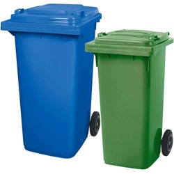 BRB Set mit 1x DIN Mülltonne 120 Liter grün und 1x DIN Mülltonne 240 Liter blau