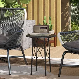 Outsunny Gartentisch Ø40 x 50 cm Schwarz