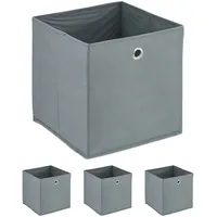 Relaxdays Aufbewahrungsbox, 4er Set, faltbar, H x B x