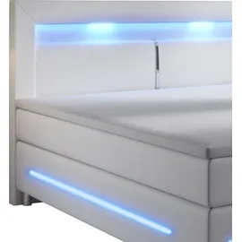 Juskys Boxspringbett Norfolk Weiß 140 x 200 cm