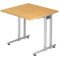 Bümö Schreibtisch Buche, Nachbildung,Buche, Quadratisch, 80x72x80 cm, FSC Mix,