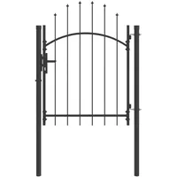 vidaXL Gartentor mit Schloss Grau 100 x 100 cm Stahl
