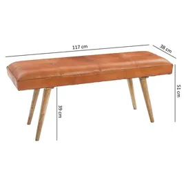 FineBuy Schuhbank 117 x 51 x 117 cm Sitzbank / Braun