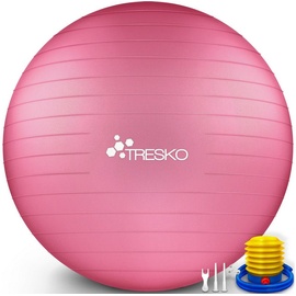 TRESKO Gymnastikball mit Pumpe, rosa