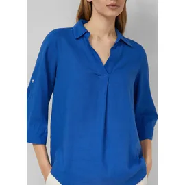 s.Oliver Leinenmix-Bluse mit 3/4-Ärmeln und Turn-up - blau - 46