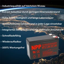 NPP Blei-Akku AGM NP12-7,2 12V 7200 mAh 1 St.