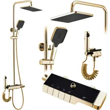 REA Duschgarnitur mit Thermostat Gold 115 cm
