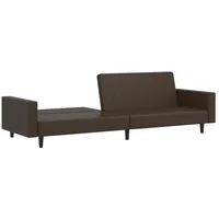 vidaXL Schlafsofa 2-Sitzer Braun Kunstleder