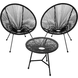 TECTAKE 2 Gartenstühle Santana mit Tisch