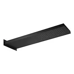 Herzbach Deep Black Kopfbrause 23.661700.1.12 schwarz matt, 537x165mm, zur Wandmontage