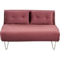 Beliani Schlafsofa Stoff 2-Sitzer Rosa