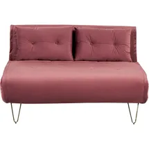 Beliani Schlafsofa Stoff 2-Sitzer Rosa