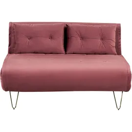 Beliani Schlafsofa Stoff 2-Sitzer Rosa