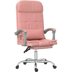 vidaXL Bürostuhl mit Massagefunktion Rosa Kunstleder