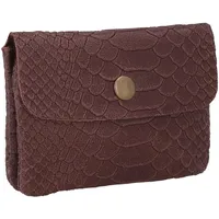 Gusti Leder Geldbörse Damen Maite Braun Wildleder Druckknopf 2x8,2x11 cm 2 Fächer