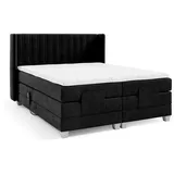 Fun Möbel Boxbett, Schwarz, Textil, 180x200 cm, Schlafzimmer, Betten, Boxspringbetten