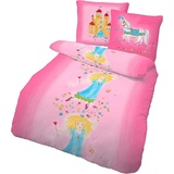 KK Biber Bettwäsche Prinzessin pink 135 x 200 cm / 80 x 80 cm Flanell