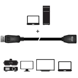 Club 3D DisplayPort Verlängerungskabel 3,00 m Schwarz