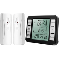 Brifit Kühlschrank Thermometer, Digital Gefrierschrank Thermometer mit 2 Sensoren, Kühlschrankthermometer mit MIN/MAX Display, Temperatur Alarm, °C/°F Schalter, für Zuhause, Restaurants, Bars, Cafés