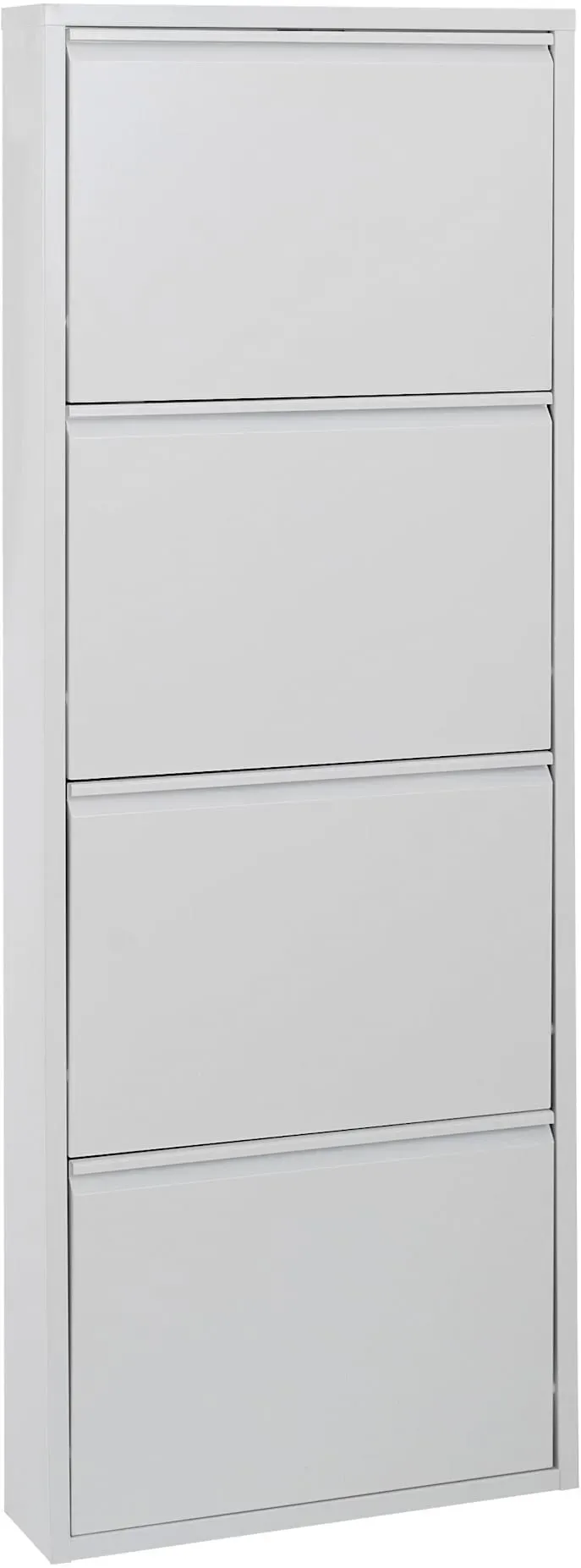 Schuhschrank HEINE HOME, silber (silberfarben), B:50cm H:136cm T:15cm, Stahl, Schränke, Schuhschrank