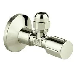 Grohe Eckventil 22037BE0 1/2" x 3/8", Metallgriff, Rosette, Quetschverschraubung 1 cm, nickel