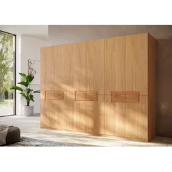Kleiderschrank HOME AFFAIRE "Léopoldine aus Kernbuche, erhältlich in verschiedenen Breiten", kb, braun, B:302cm H:223cm T:62cm, Massivholz, Schränke, Massivholz-Kleiderschrank, im 50 cm Raster planbar